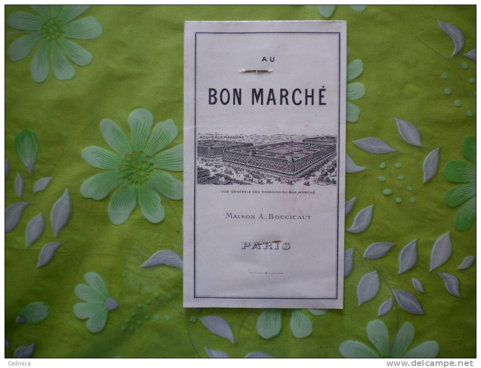 AU BON MARCHE MAISON A.BOUSICAUT ECHANTILLON TISSU - Werbung