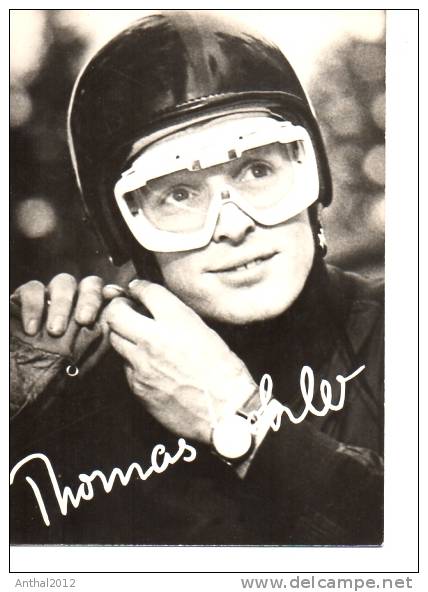 Rennrodeln Thomas Köhler Autogramm Gedruckt  DDR GDR Sw 1971 Olympia-Medaille - Pallamano