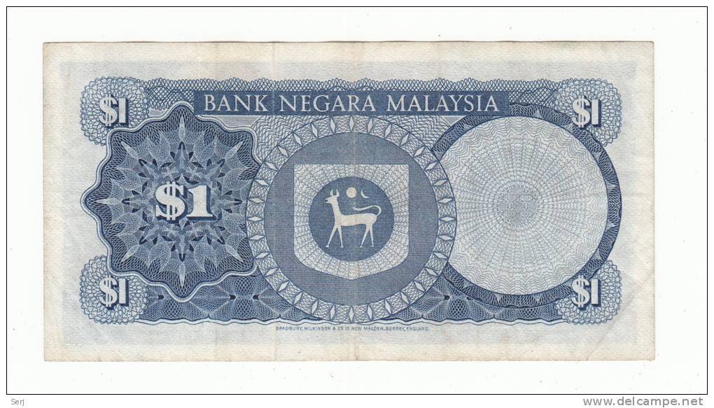 Malaysia 1 Ringgit 1967 - 1972 VF+ P 1a - Malaysia