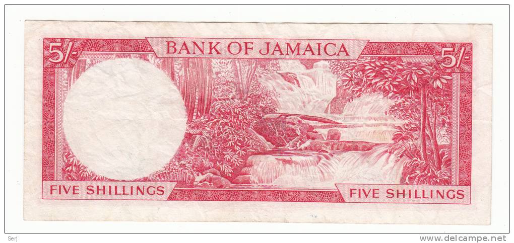 JAMAICA 5 Shillings 1960 (1964) VF+ P 51Aa 51A A - Jamaica