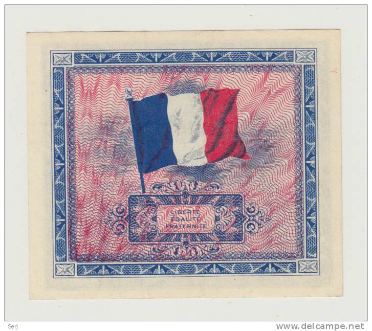 France 2 Francs 1944 AUNC CRISP Banknote P 114a 114 A - 1944 Drapeau/Francia