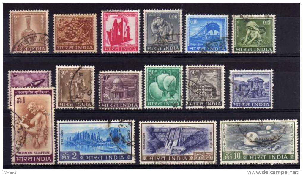 India - 1965/75 - Definitives (Part Set) - Used - Gebraucht