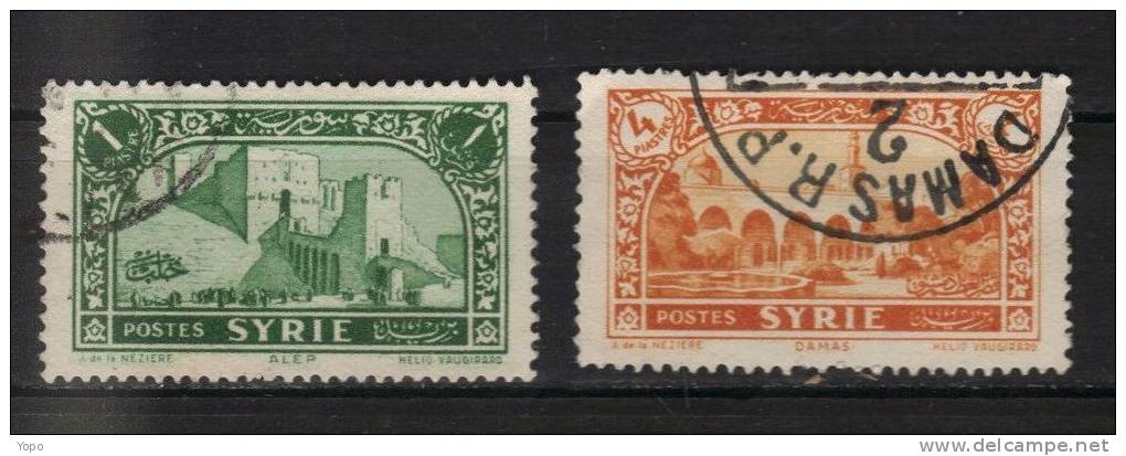 SYRIE: Série De 1930-36,Lot De 2 Timbres "Sites Et Paysages", N° 204 Et 208 - Andere & Zonder Classificatie