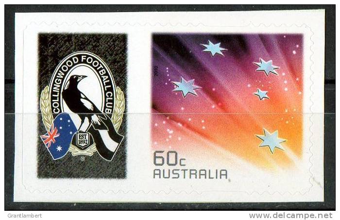 Australia 2011 Collingwood Magpies Football Club Left With 60c Red Southern Cross Self-adhesive MNH - Mint Stamps