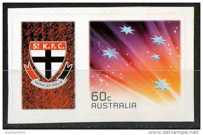 Australia 2011 St Kilda Saints Football Club Left With 60c Red Southern Cross Self-adhesive MNH - Mint Stamps