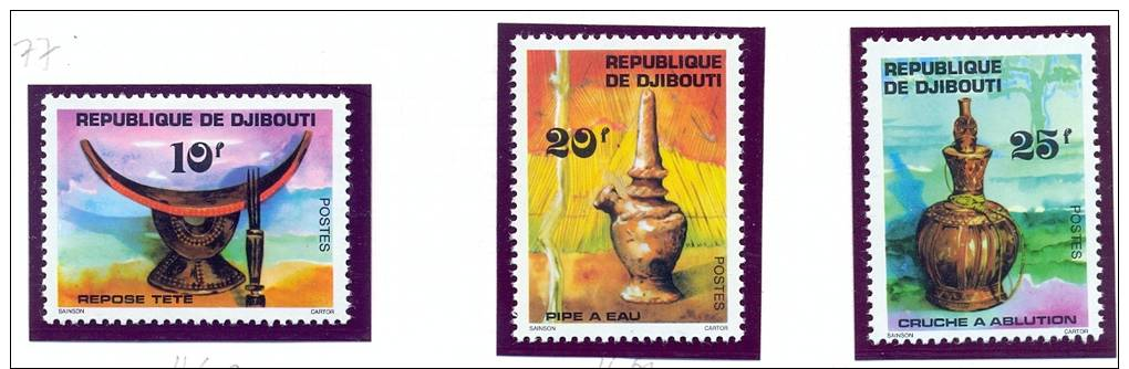 DJIBOUTI-1977-N°460/462  .ART LOCAL  Artisanat  MNH** - Dschibuti (1977-...)