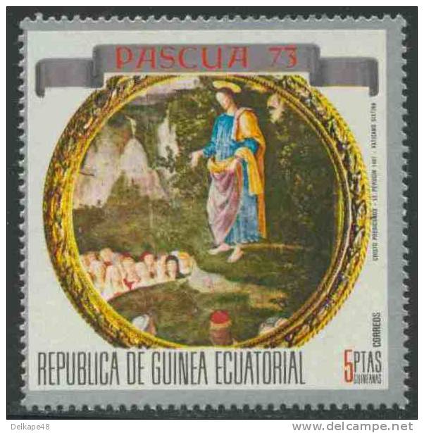 Equatorial Guinea / Guinee Equatorial 1973 Mi 247 ** Preach Christ Santander (Perugino) – Easter / Predigender Christus - Quadri