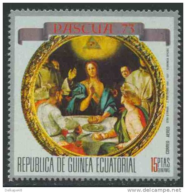 Equatorial Guinea / Guinee Equatorial 1973 Mi 250 Aero ** Christ At Emmaus (Pontormo) – Easter / Ostern - Schilderijen