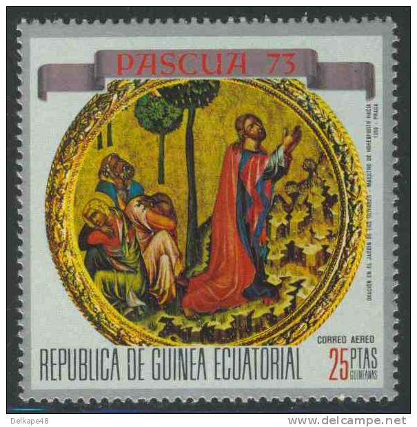 Equatorial Guinea / Guinee Equatorial 1973 Mi 251 Aero ** Christ On The Mount Of Olives (Master Of Hohenfurth) – Easter - Quadri