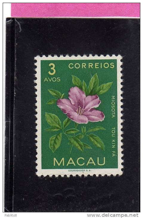 PORTOGALLO COLONIE MACAO - PORTUGAL COLONIES MACAU 1953 FLOWERS MIOSOTIS PLANT FLOWER FIORE VERONICA 3a MNH - Neufs