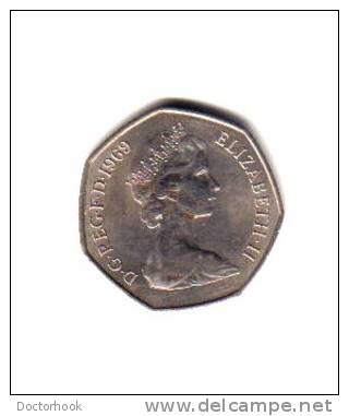 GREAT BRITAIN   50  NEW PENCE  1969  (KM # 913) - 50 Pence