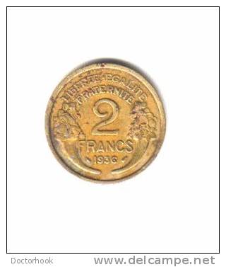 FRANCE   2  FRANCS  1936  (KM # 886) - Andere & Zonder Classificatie