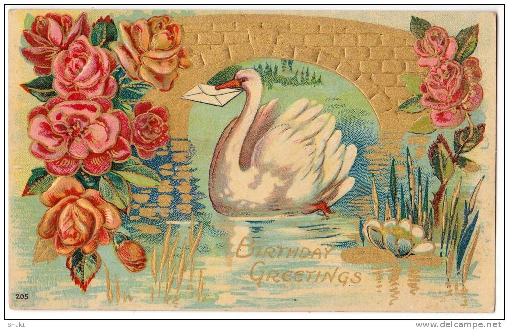 P GREETINGS FOR BIRTH RELIEF Nr. 205 OLD POSTCARD - Geburt