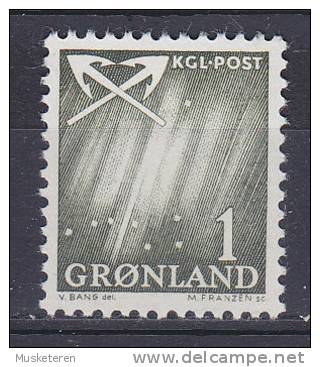 Greenland 1963 Mi. 47      1 (Ø) Nordlicht & Gekreutzte Harpunenspitzen (Cz. Slania) MNH** - Neufs