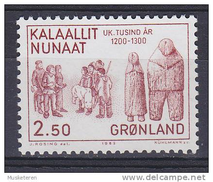 Greenland 1983 Mi. 144    3.50 Kr 1000. Jahrestag Der Besiedlung Grönlands Mumie Eines Eskimos Eskimofamilie MNH** - Unused Stamps