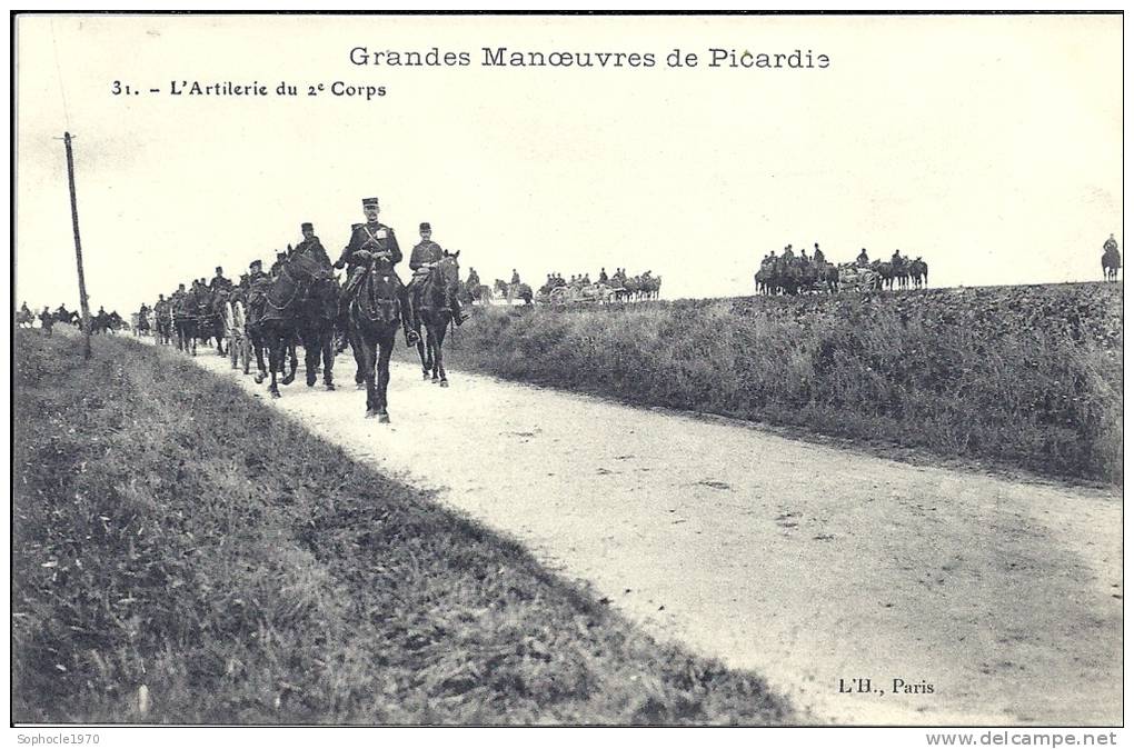 PICARDIE - 60 - OISE -  Manoeuvres 1910- GRANDVILLIERS - THIEULLOY - L'artillerie Du 2ème Corps - Grandvilliers