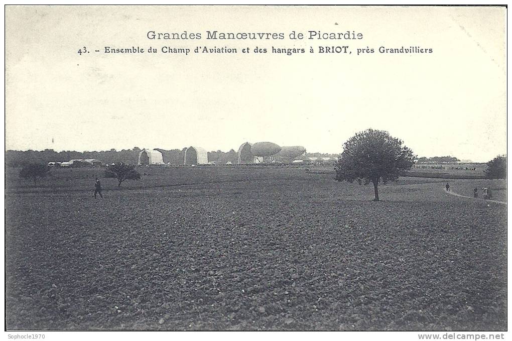PICARDIE - 60 - OISE -  Manoeuvres 1910 - GRANDVILLIERS - BRIOT  - Ensemble Champ D'aviation - Grandvilliers