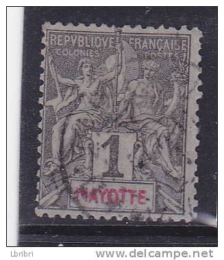 MAYOTTE N° 1 1C NOIR S AZURE  TYPE ALLÉGORIQUE OBL - Altri & Non Classificati