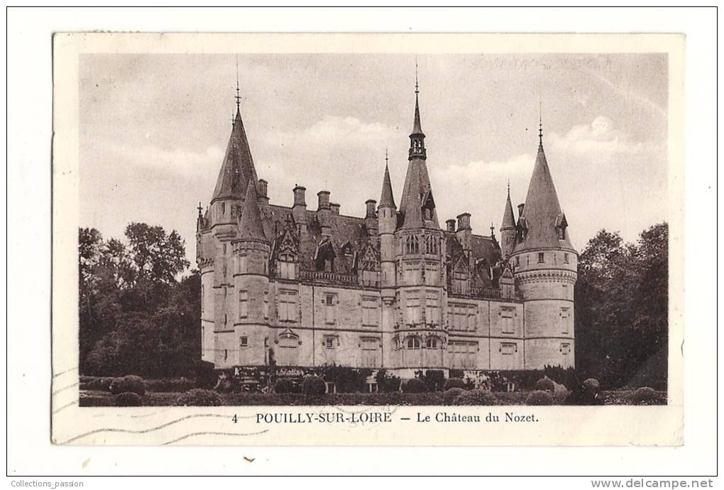 Cp, 58, Pouilly-sur-Loire, Le Château Du Nozet, Voyagée 1936 - Pouilly Sur Loire