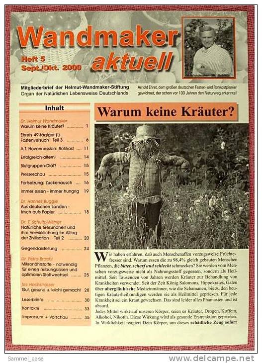 7 Zeitschriften Wandmaker Aktuell - Helmut Wandmaker Stiftung Zur Gesunden Und Natürlichen Lebensweise. - Manger & Boire