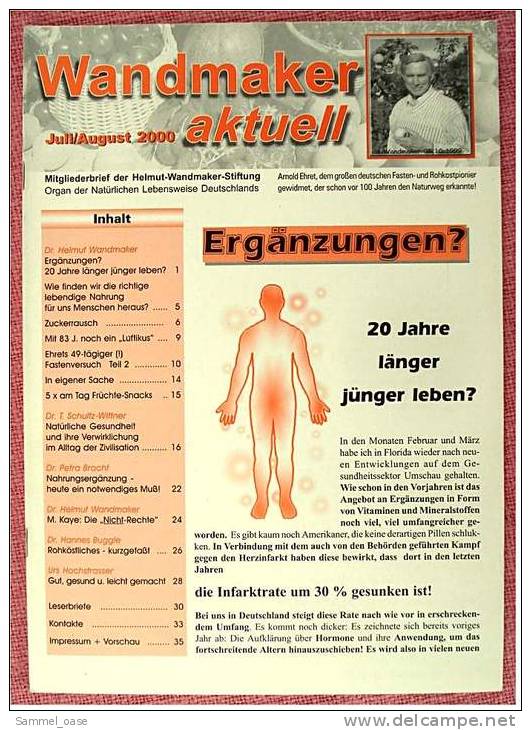7 Zeitschriften Wandmaker Aktuell - Helmut Wandmaker Stiftung Zur Gesunden Und Natürlichen Lebensweise. - Food & Drinks