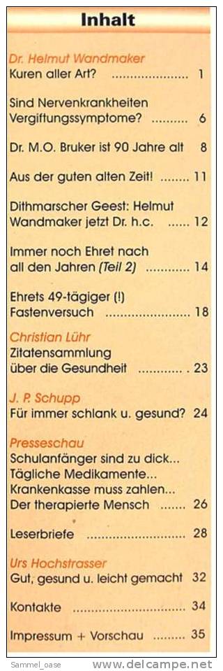 7 Zeitschriften Wandmaker Aktuell - Helmut Wandmaker Stiftung Zur Gesunden Und Natürlichen Lebensweise. - Food & Drinks