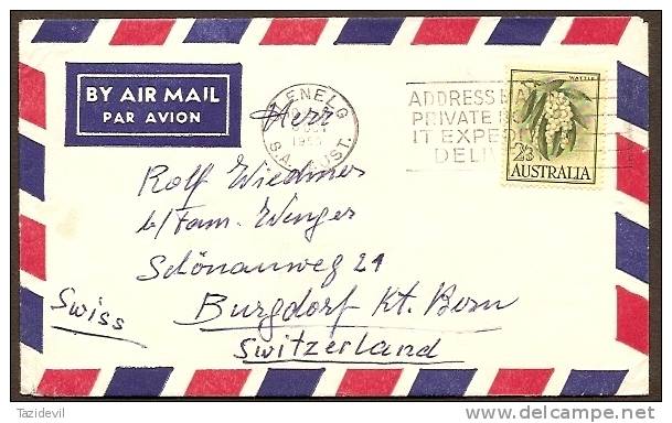 AUSTRALIA - 1959 2/3 Airmail Cover To Switzerland. Roughly Opened - Lettres & Documents