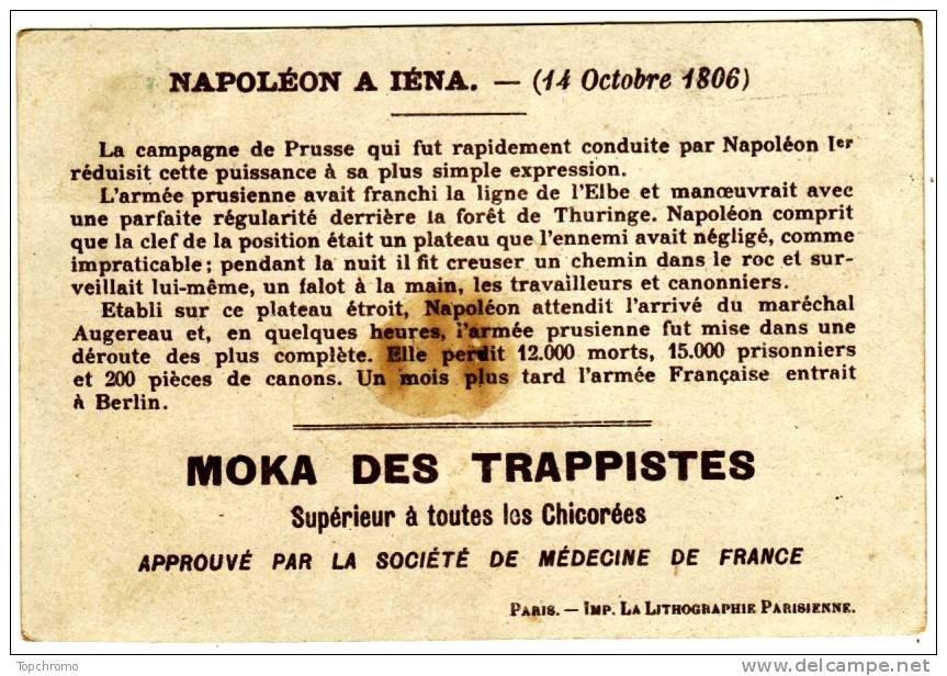 CHROMO Chocolat Aiguebelle Napoléon à Iéna 14 Octobre 1806 Histoire De France - Aiguebelle