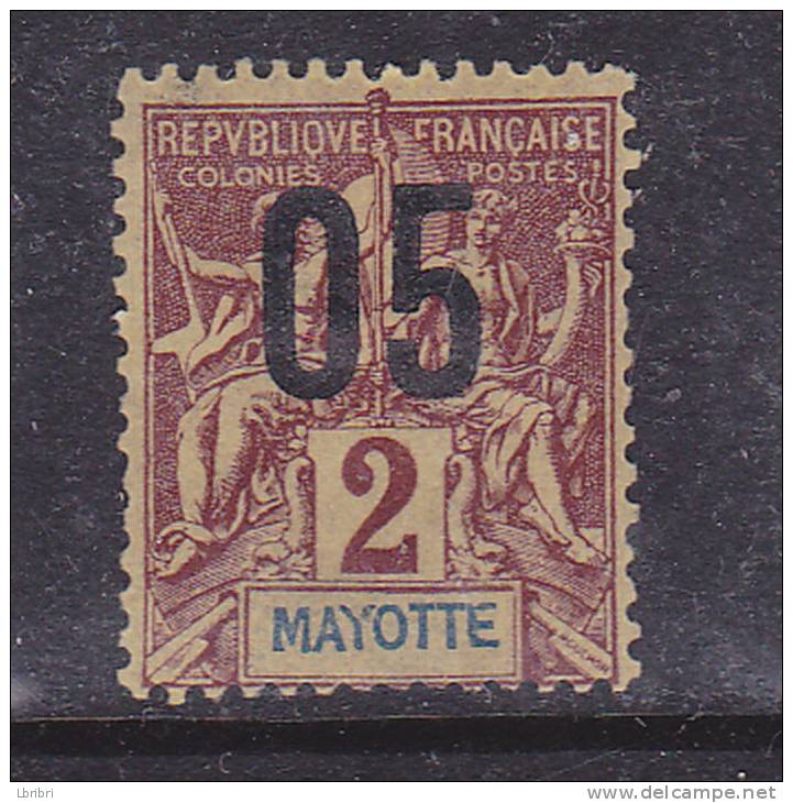 MAYOTTE N°21 05 S 2C LILAS BRUN S PAILLE SURCHARGE HAUTE TYPE GROUPE ALLÉGORIQUE NEUF AVEC CHARNIERE - Other & Unclassified