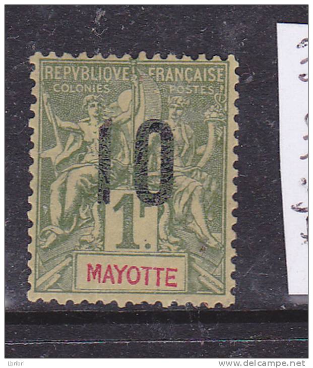 MAYOTTE N°31 10 S 1F OLIVE SURCHARGE FINE TYPE GROUPE ALLÉGORIQUE NEUF AVEC CHARNIERE - Unused Stamps