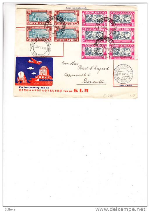 Pays Bas - Afrique Du Sud - Lettre De 1938 ° - Expédié Vers L'Afrique Du Sud Et Retour Vers Les Pays Bas - Covers & Documents