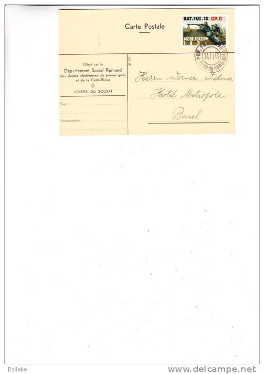 Fusilliers  - Fusils - Suisse - Lettre De 1940 - Feldpost - Dokumente