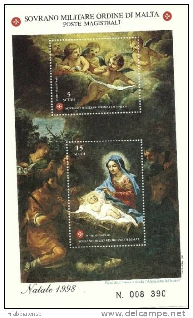 1998 - Sovrano Militare Ordine Di Malta BF 55 Natale   ++++++++ - Quadri