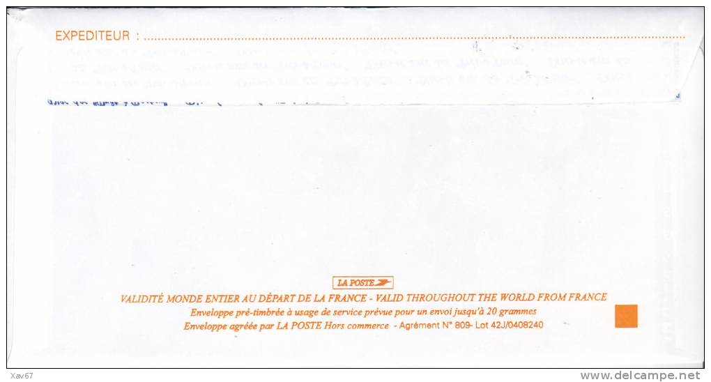 PAP De Service Hors Commerce  VOEUX 2005 De La Poste Avec La Carte De Voeux - Prêts-à-poster:Stamped On Demand & Semi-official Overprinting (1995-...)