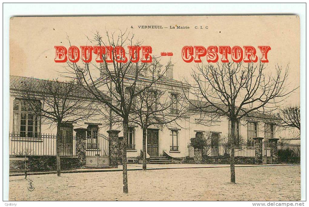 78 - VERNEUIL Sur SEINE - Mairie - Carte Voyagée 1904 - Dos Scané - Verneuil Sur Seine