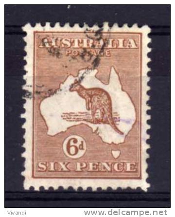 Australia - 1929 - 6d Kangaroo (Perf 12) - Used - Gebruikt