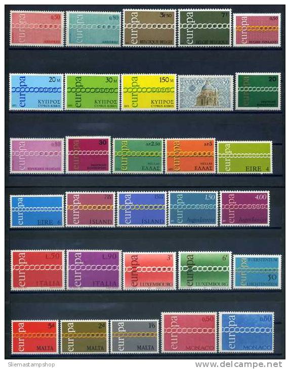 EUROPA - 1971 ISSUES, 44 VALUES - V6061 - 1971