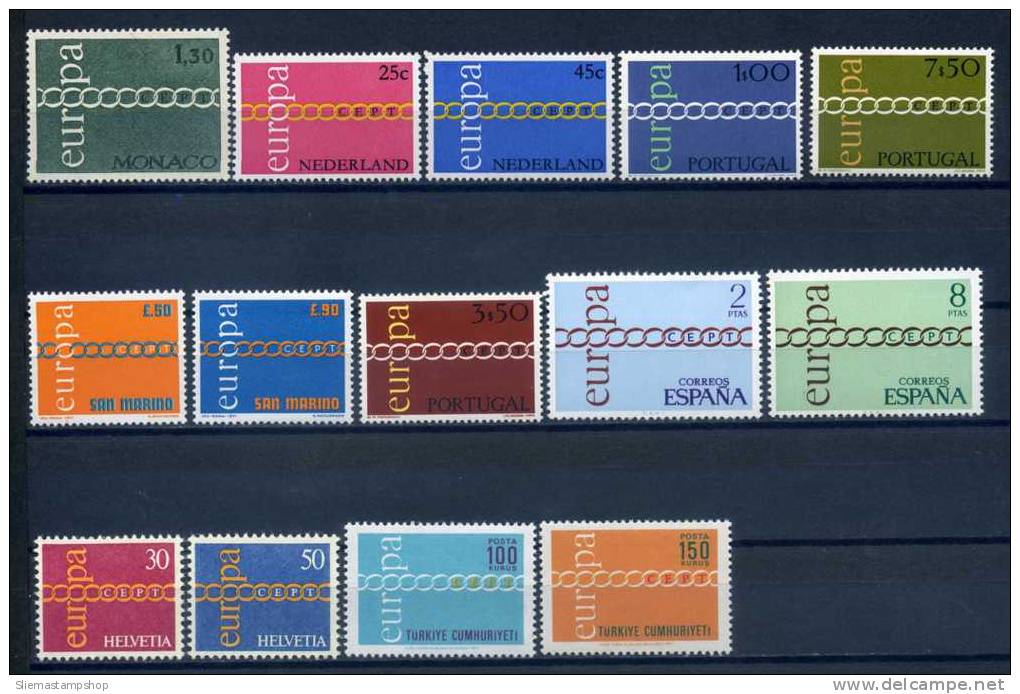 EUROPA - 1971 ISSUES, 44 VALUES - V6061 - 1971