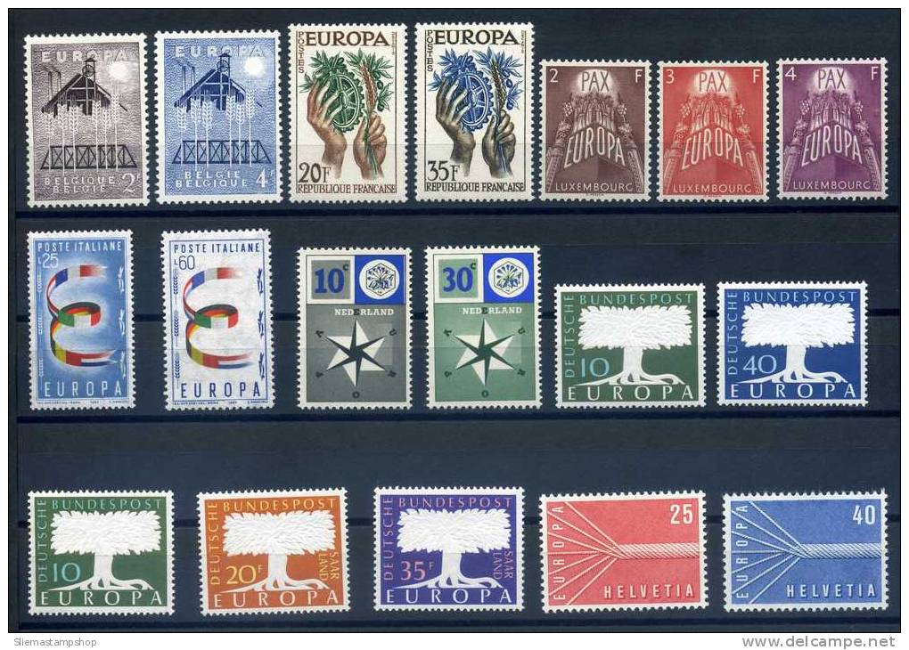 EUROPA - 1957 ISSUES, 18 VALUES - V6072 - 1957