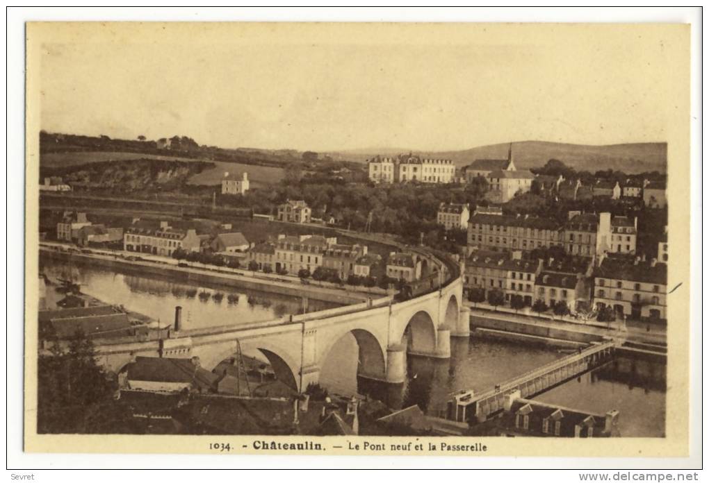 CHATEAULIN  -Le Pont Neuf Et La Passerelle. - Châteaulin