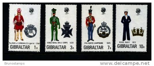 GIBRALTAR - 1972  MILITARY UNIFORMS  SET  MINT NH - Gibraltar