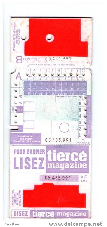 ANCIEN CARNET DE TIERCE - P.M.U. - Equitation