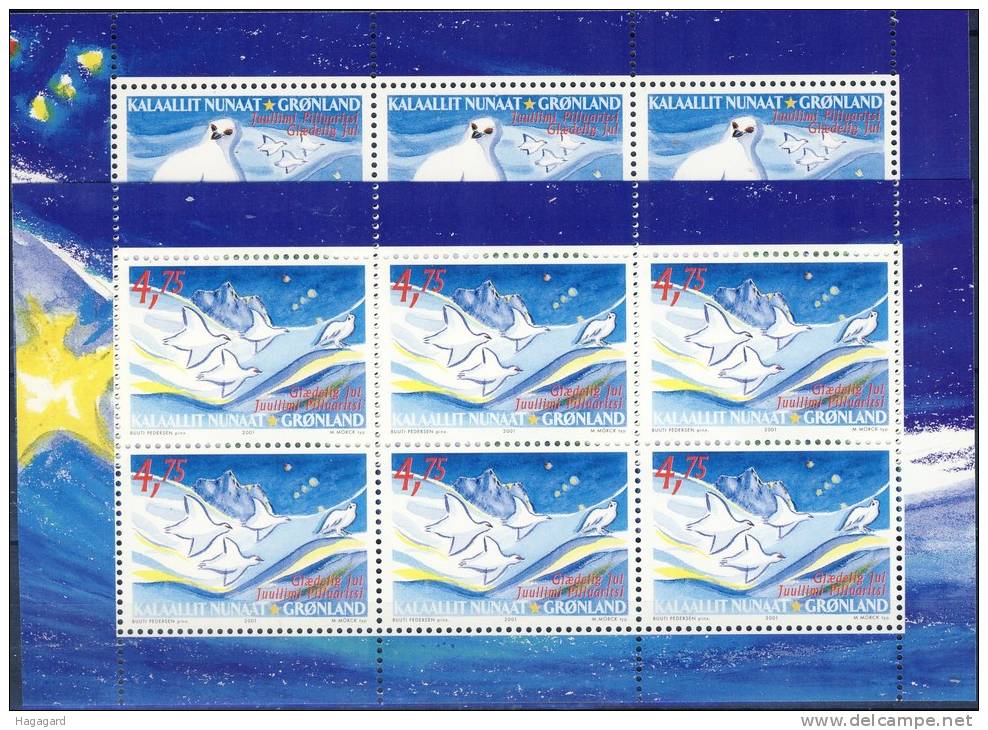 #Greenland 2001. Sheetlets From Booklet. Michel 374-75. MNH(**) - Blocks & Sheetlets