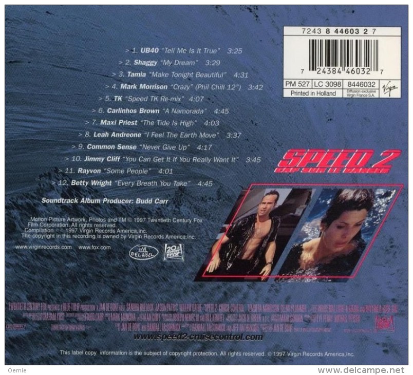 Speed 2  °  Cap Sur Le Danger  CD ALBUM  BANDE ORIGINALE DU FILM - Filmmusik