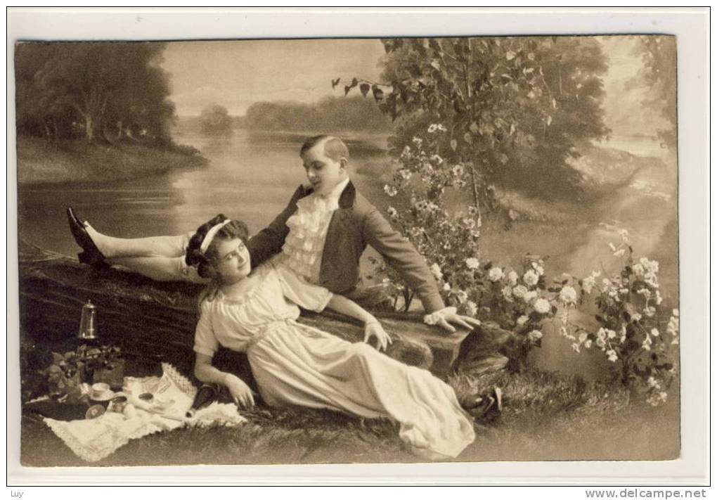 COUPLES, COUPLE; PAAR -   Elegantes Paar, Picknick Am See - Verlag Amag  0181 / 3; Romance - Couples