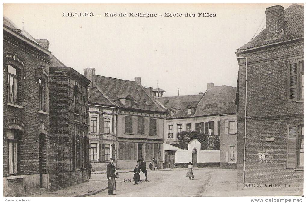 Lillers (62) :rue De Relingue , école Des Filles - Lillers