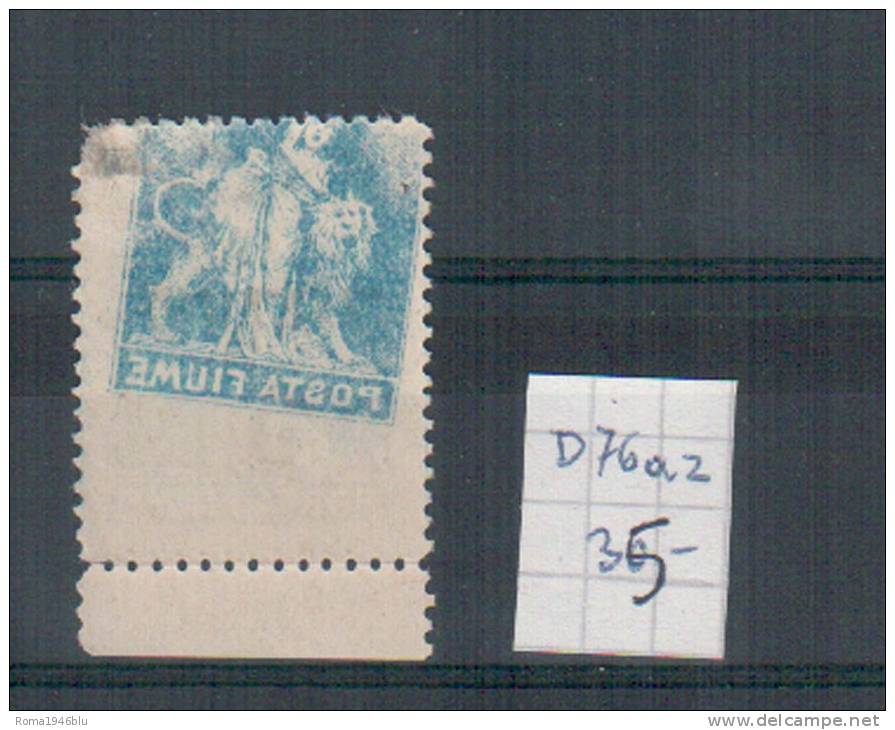 FIUME 1919 POSTA FIUME 25 C. DECALCO ** MNH - Fiume