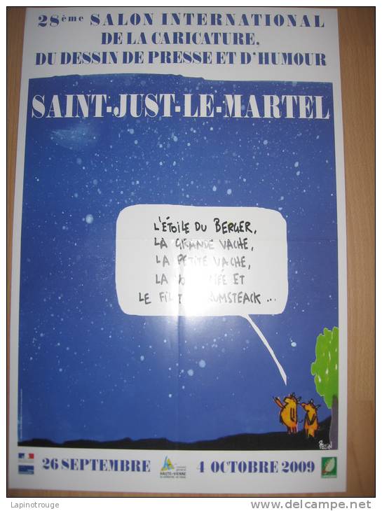 Affiche PESSIN Salon Caricature Et Dessin De Presse Saint Just Le Martel 2009 - Affiches & Offsets