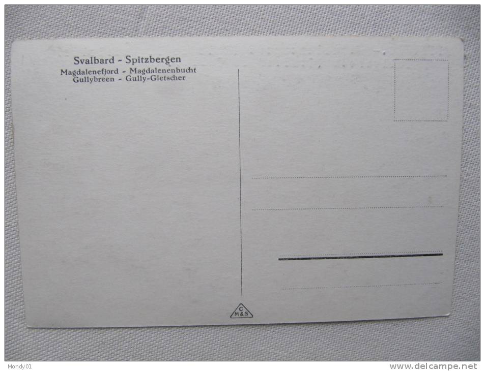 2-858 Svalbard Spitzberg Pole Nord Baie De La Madelaine Gullybreen Glacier Gully CPA Spitzbergen Arctic Arctique Glace - Pingouins & Manchots
