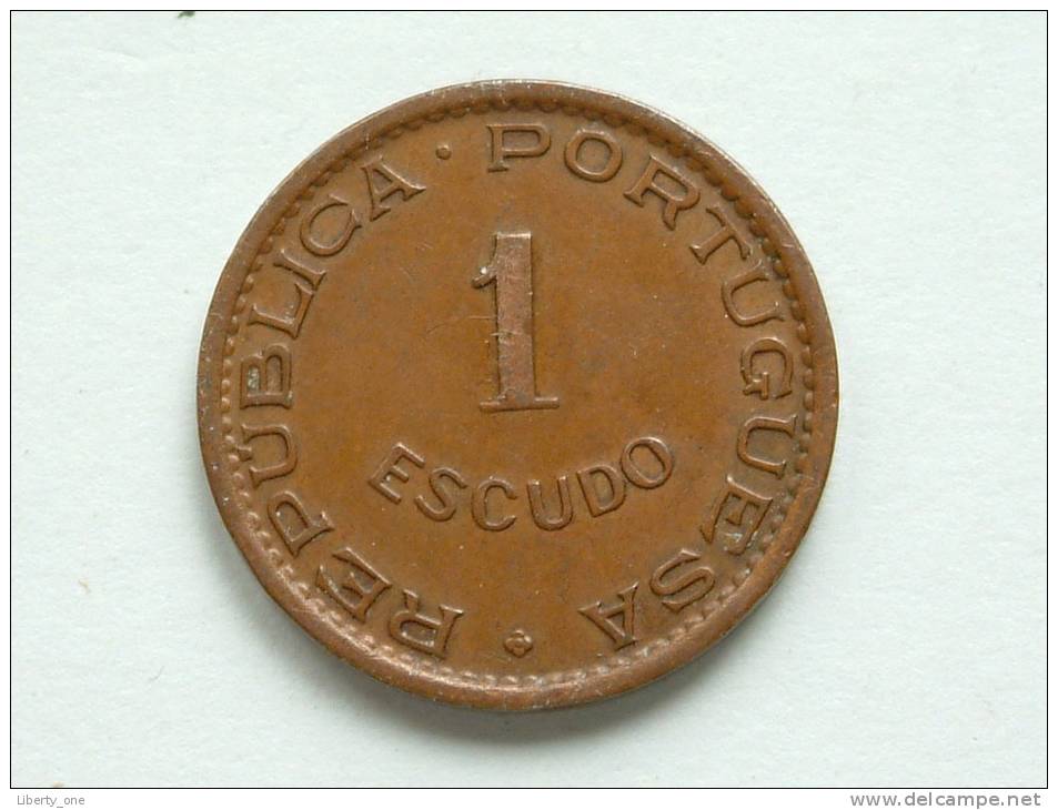 1957 - 1 ESCUDO / KM 82 ( Uncleaned - For Grade, Please See Photo ) ! - Mozambique